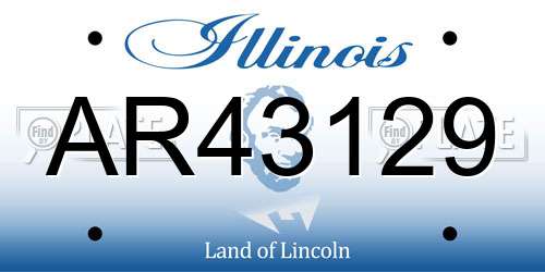 AR43129 Illinois License Plate