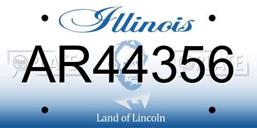 AR44356 Illinois License Plate