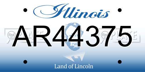 AR44375 Illinois License Plate
