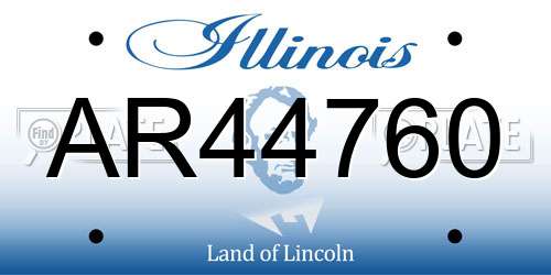 AR44760 Illinois License Plate