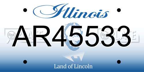 AR45533 Illinois License Plate