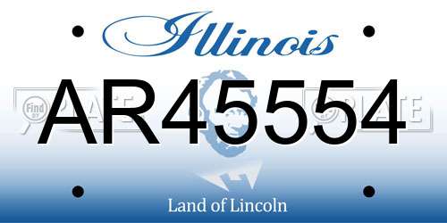 AR45554 Illinois License Plate