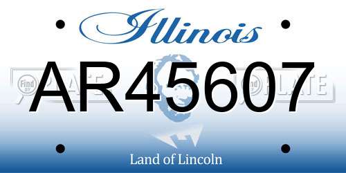 AR45607 Illinois License Plate