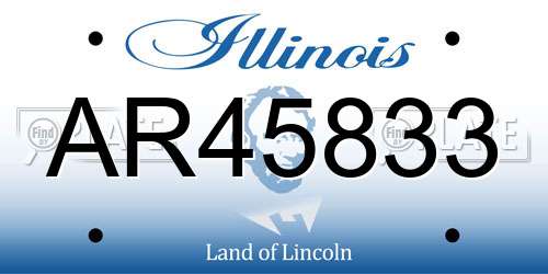 AR45833 Illinois License Plate