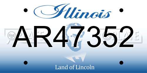AR47352 Illinois License Plate