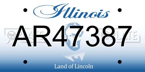 AR47387 Illinois License Plate