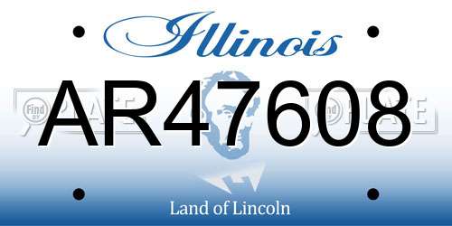 AR47608 Illinois License Plate