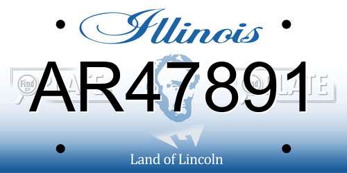 AR47891 Illinois License Plate