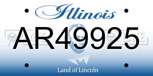 AR49925 Illinois License Plate
