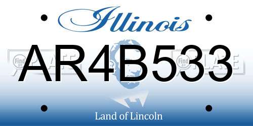 AR4B533 Illinois License Plate