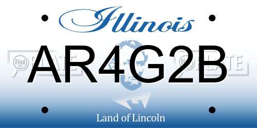 AR4G2B Illinois License Plate