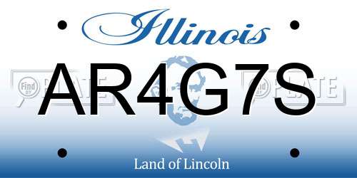 AR4G7S Illinois License Plate