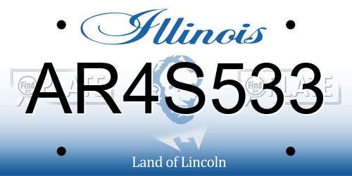 AR4S533 Illinois License Plate