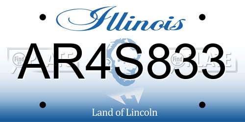 AR4S833 Illinois License Plate