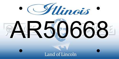 AR50668 Illinois License Plate