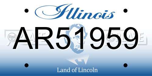 AR51959 Illinois License Plate