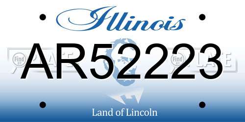 AR52223 Illinois License Plate
