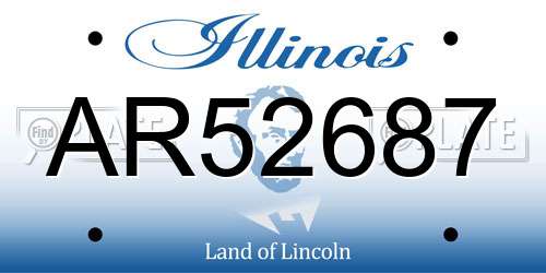 AR52687 Illinois License Plate