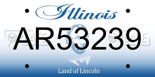 AR53239 Illinois License Plate