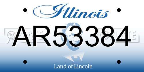 AR53384 Illinois License Plate