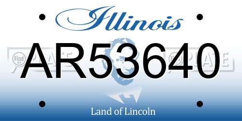 AR53640 Illinois License Plate