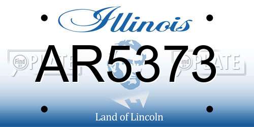 AR5373 Illinois License Plate