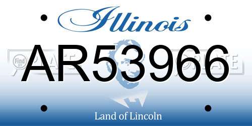 AR53966 Illinois License Plate