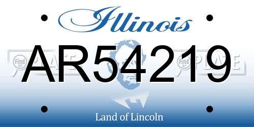 AR54219 Illinois License Plate