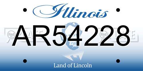 AR54228 Illinois License Plate