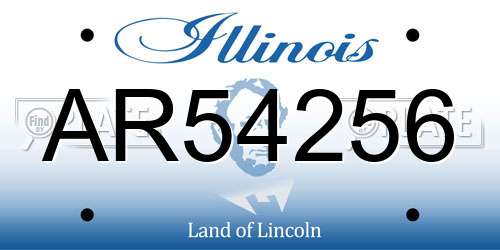 AR54256 Illinois License Plate