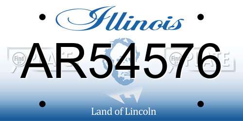 AR54576 Illinois License Plate