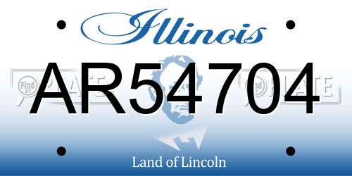 AR54704 Illinois License Plate