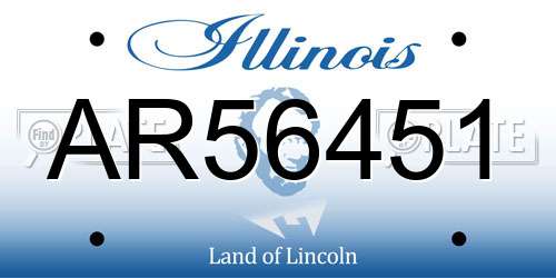 AR56451 Illinois License Plate