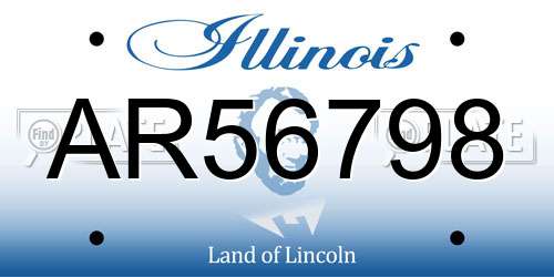 AR56798 Illinois License Plate