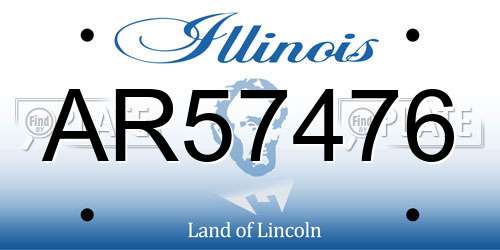 AR57476 Illinois License Plate