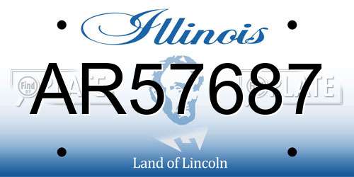 AR57687 Illinois License Plate