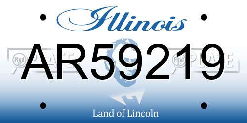 AR59219 Illinois License Plate