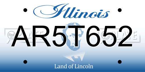 AR5T652 Illinois License Plate