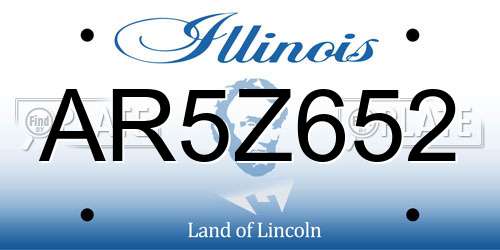 AR5Z652 Illinois License Plate
