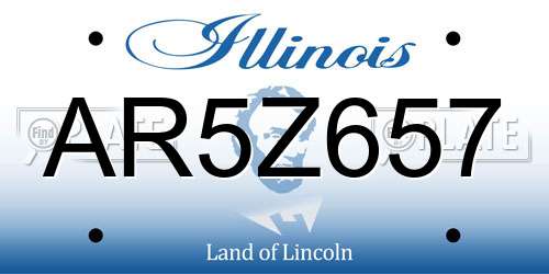 AR5Z657 Illinois License Plate