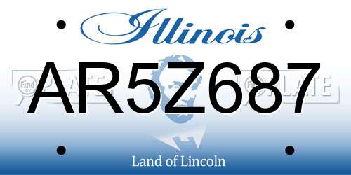 AR5Z687 Illinois License Plate