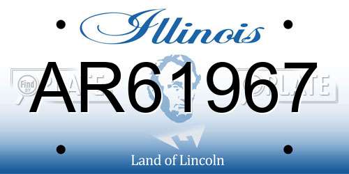 AR61967 Illinois License Plate