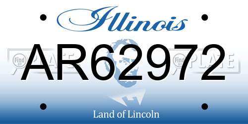AR62972 Illinois License Plate