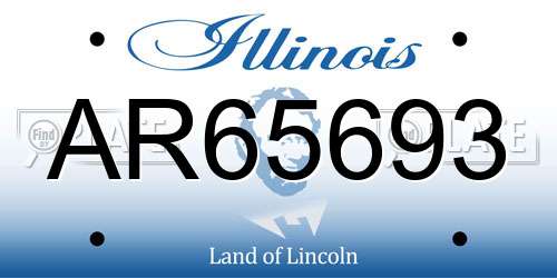 AR65693 Illinois License Plate