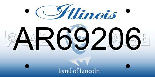 AR69206 Illinois License Plate