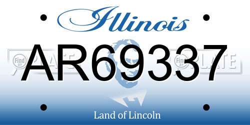 AR69337 Illinois License Plate