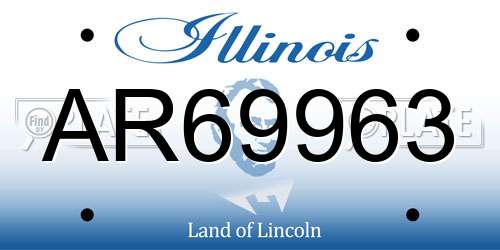 AR69963 Illinois License Plate