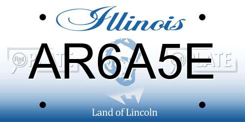 AR6A5E Illinois License Plate