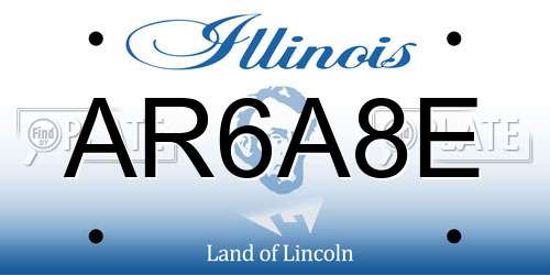 AR6A8E Illinois License Plate