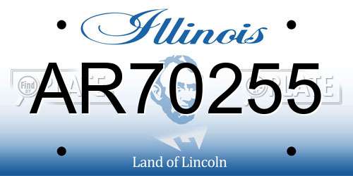 AR70255 Illinois License Plate